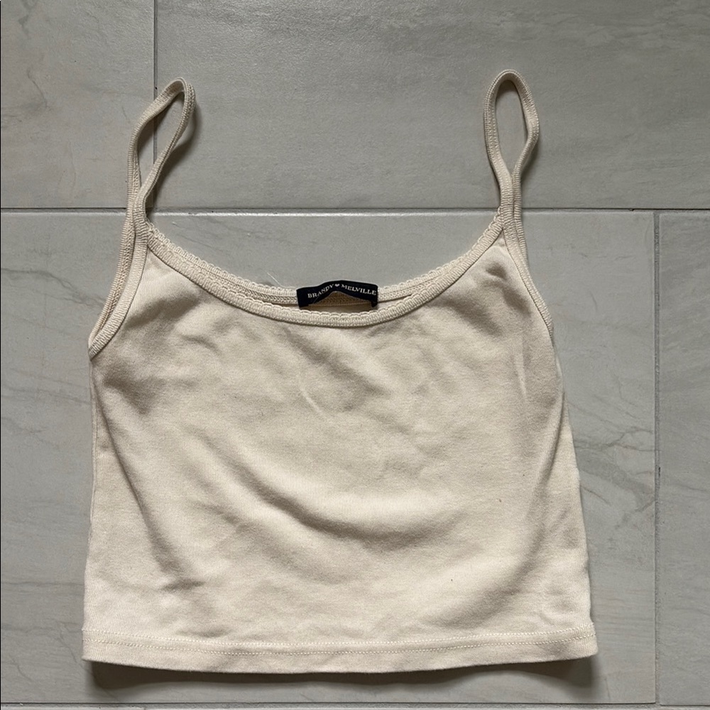 Brandy Melville Cream Cropped Tank Top